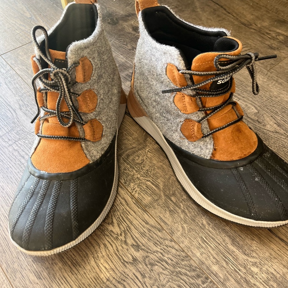 Sorel Ankle Boots in Gray, Black, and Brown